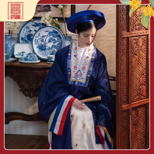 áo nhật bình lam ngọc cung hoa