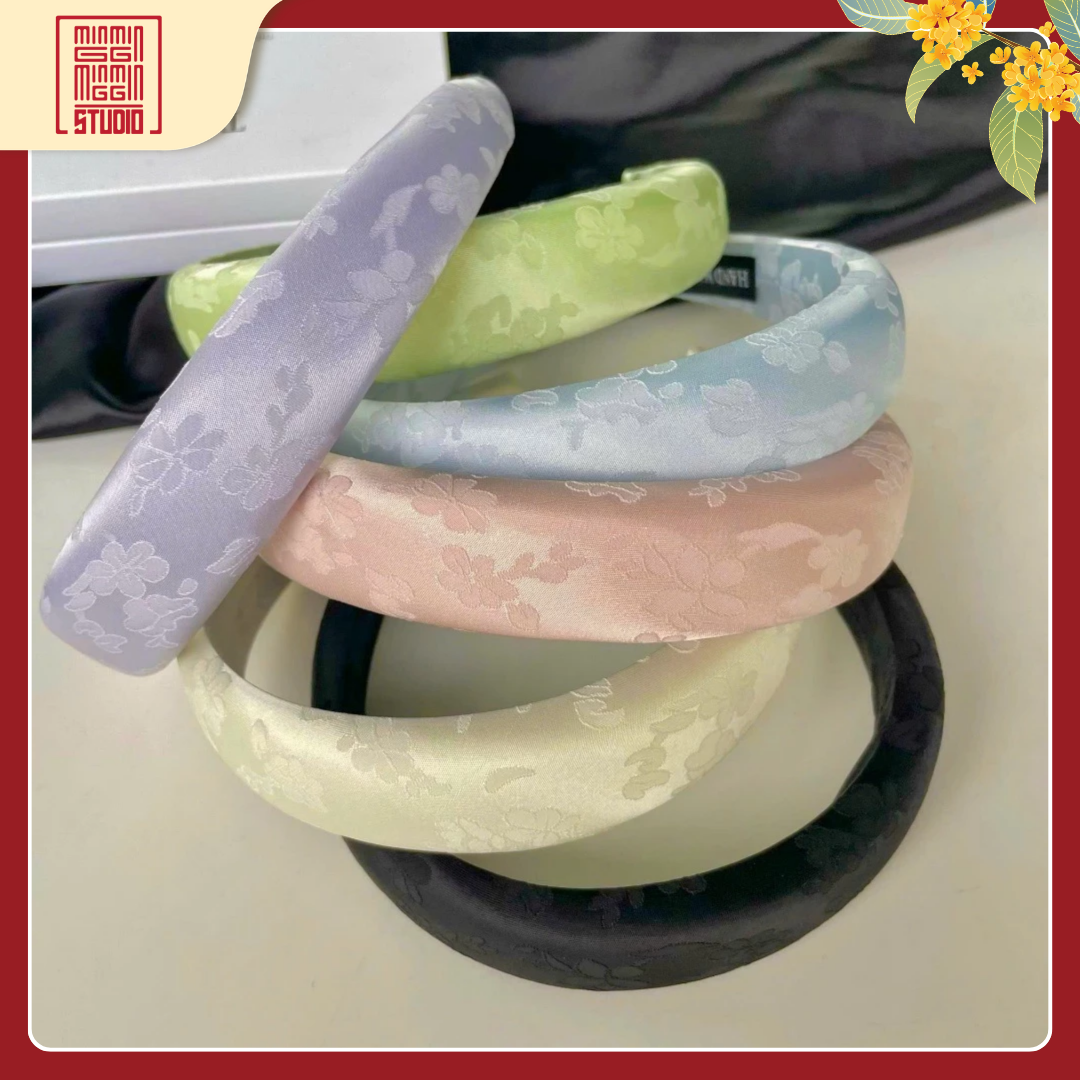 bờm cài tóc lụa gấm satin bờm cài tóc lụa gấm satin